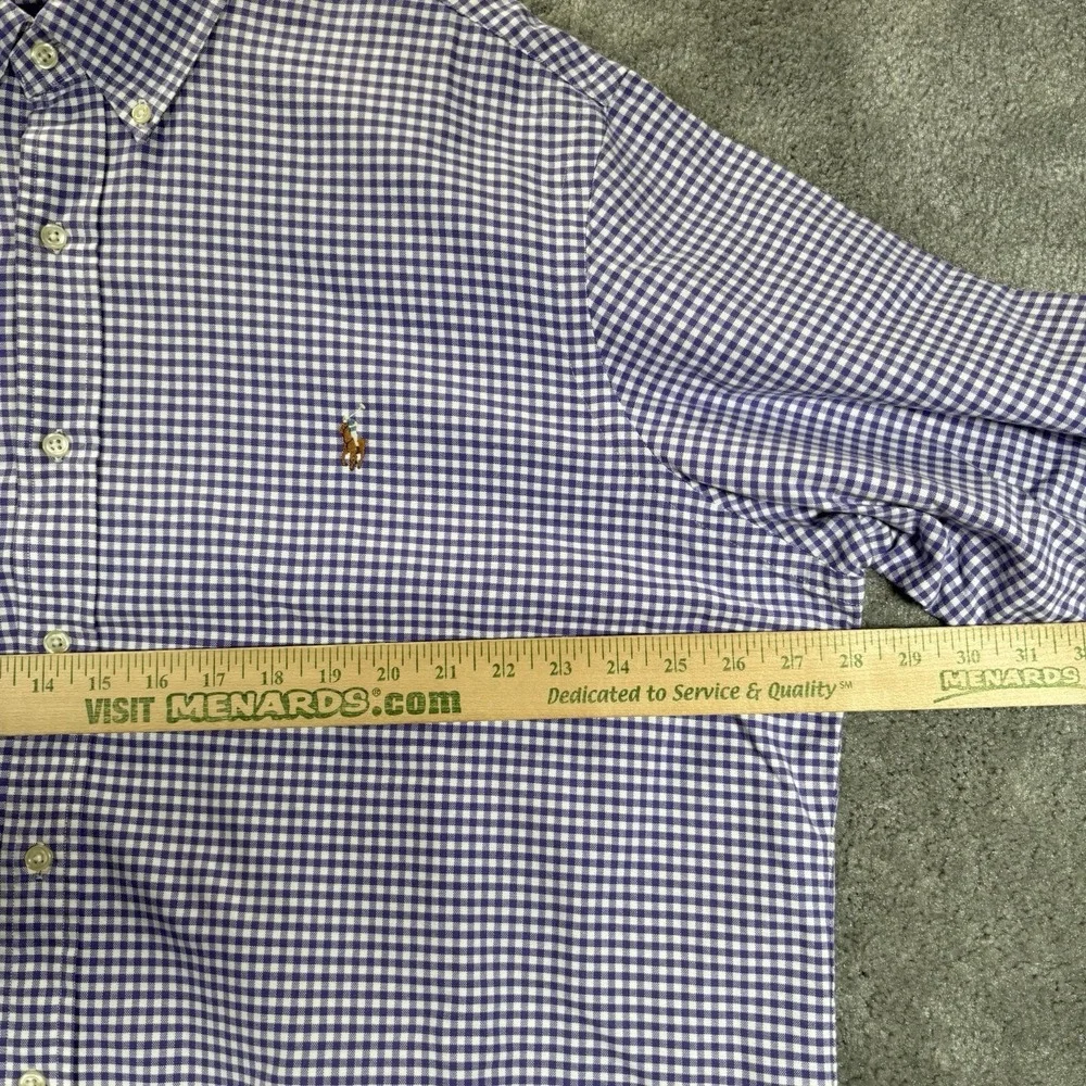 Polo Ralph Lauren Shirt Mens 2XL Purple Gingham Check Long Sleeve Button Down